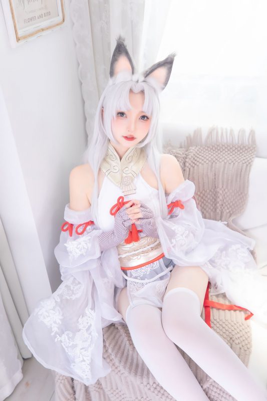 Coser@神楽坂真冬 Vol.085 白丝胡桃-六月图吧