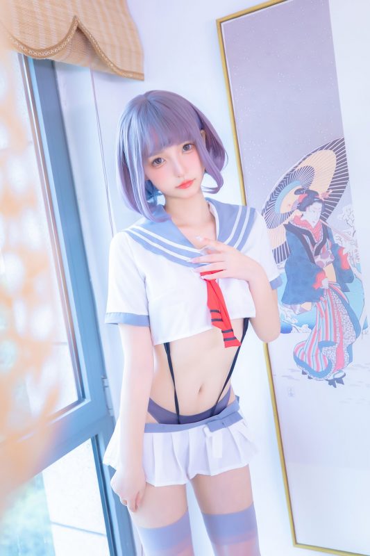 Coser@神楽坂真冬 Vol.080 灰丝吊带JK-六月图吧