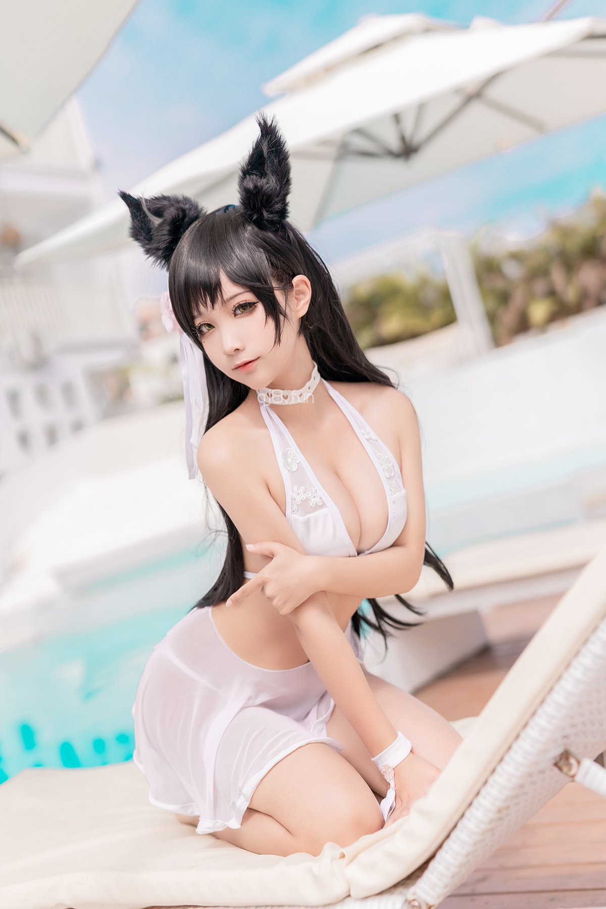 Coser@蠢沫沫 Vol.134 爱宕 犬 泳装-六月图吧