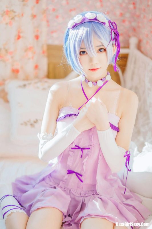 Coser@桜桃喵 Vol.037 蕾姆小睡裙-六月图吧