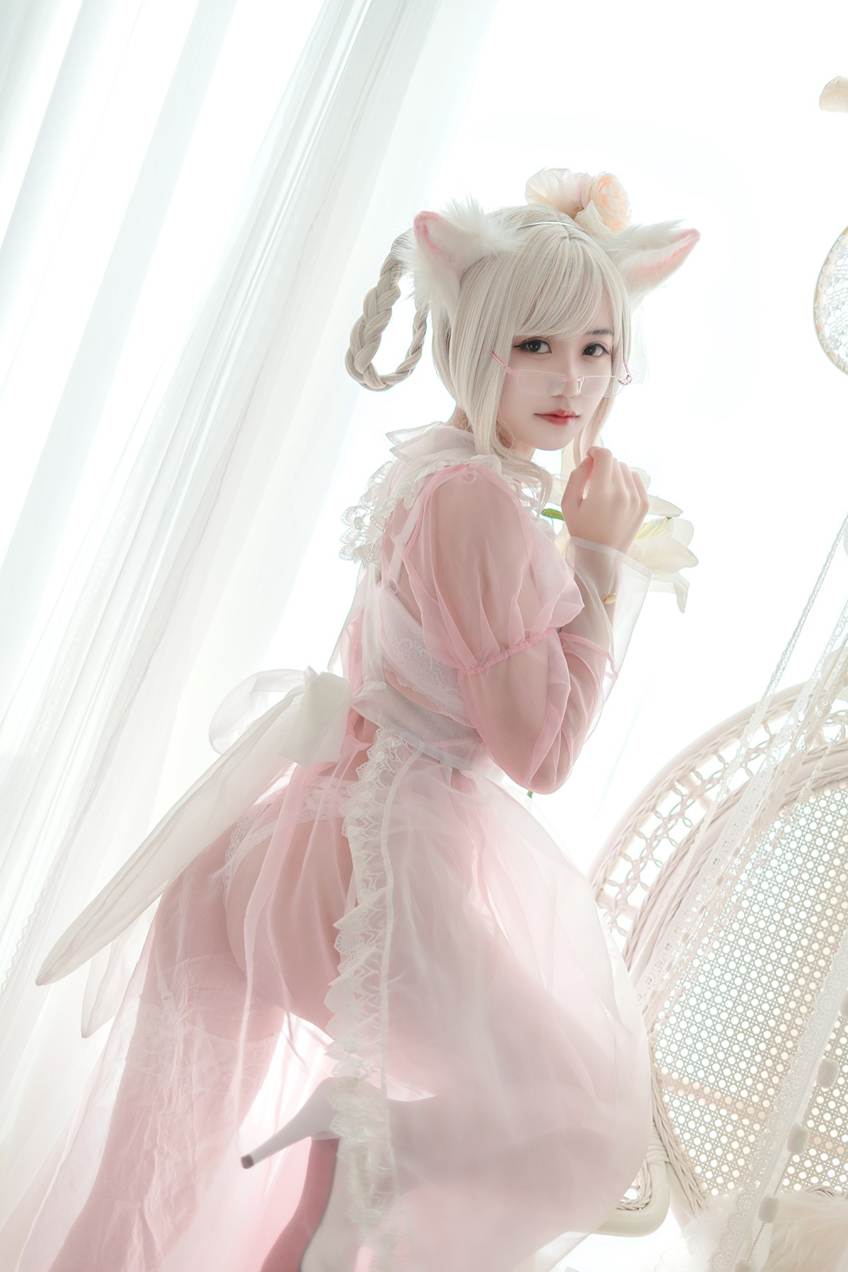 Coser@小仓千代w Vol.007 透明女仆粉色-六月图吧