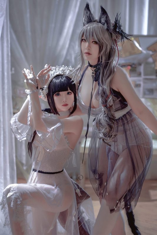 Coser@面饼仙儿 No.120 半半子-明日方舟-黑 x 森蚺-六月图吧