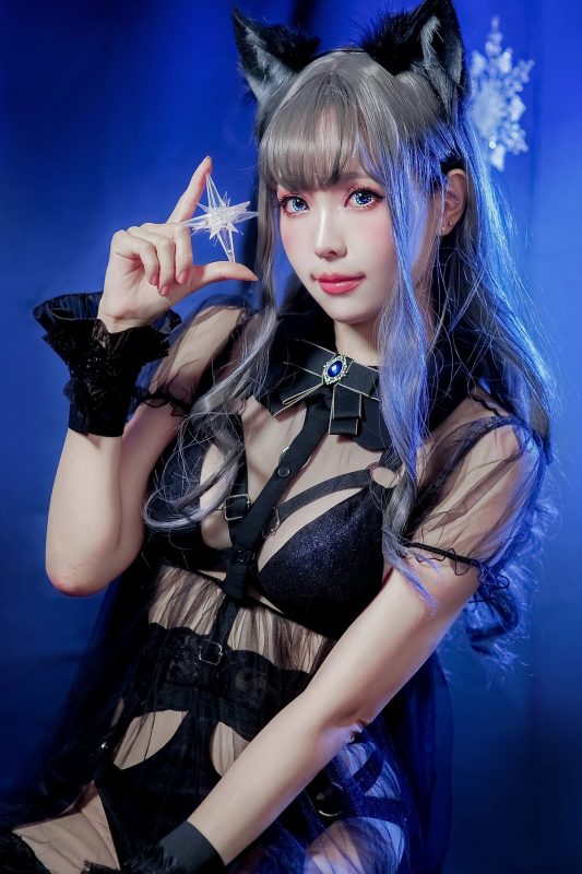 Coser@Ely_eeeElyEE子 – 灰太狼-黑色透视-六月图吧