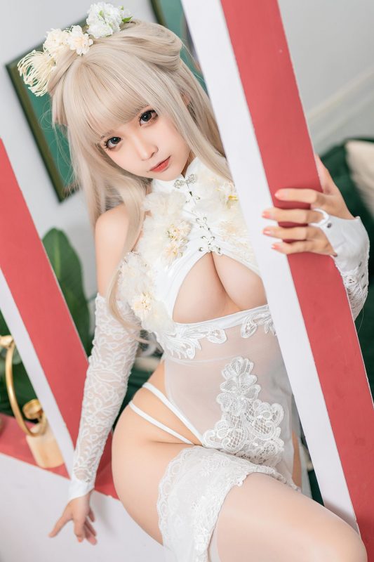 Coser@蠢沫沫 Vol.155 沫沫真爱版 歪萌白旗袍-六月图吧