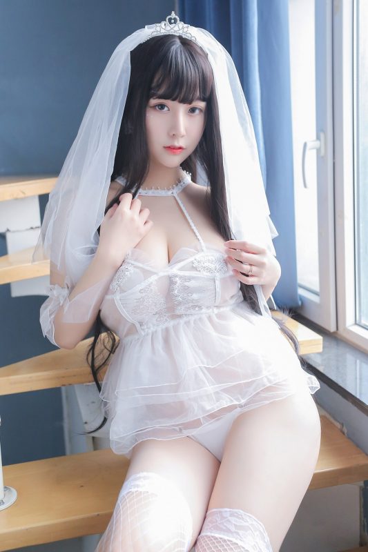 Coser@猫九酱Sakura – 长发婚纱-六月图吧