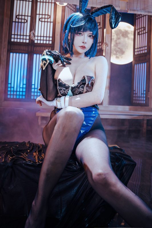 Coser@夏小秋秋秋 No.116 夜兰 兔女郎-六月图吧