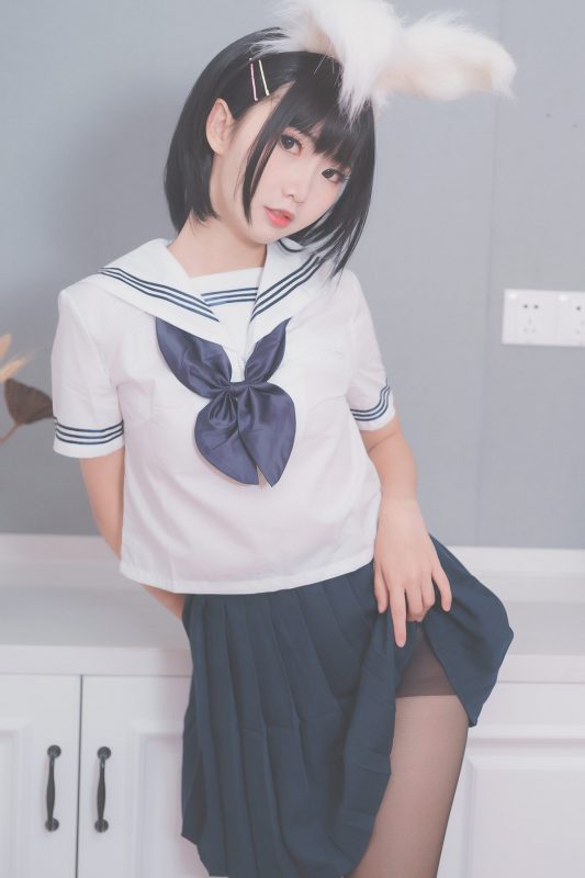 Coser@面饼仙儿 No.053 面饼兔耳jk-六月图吧