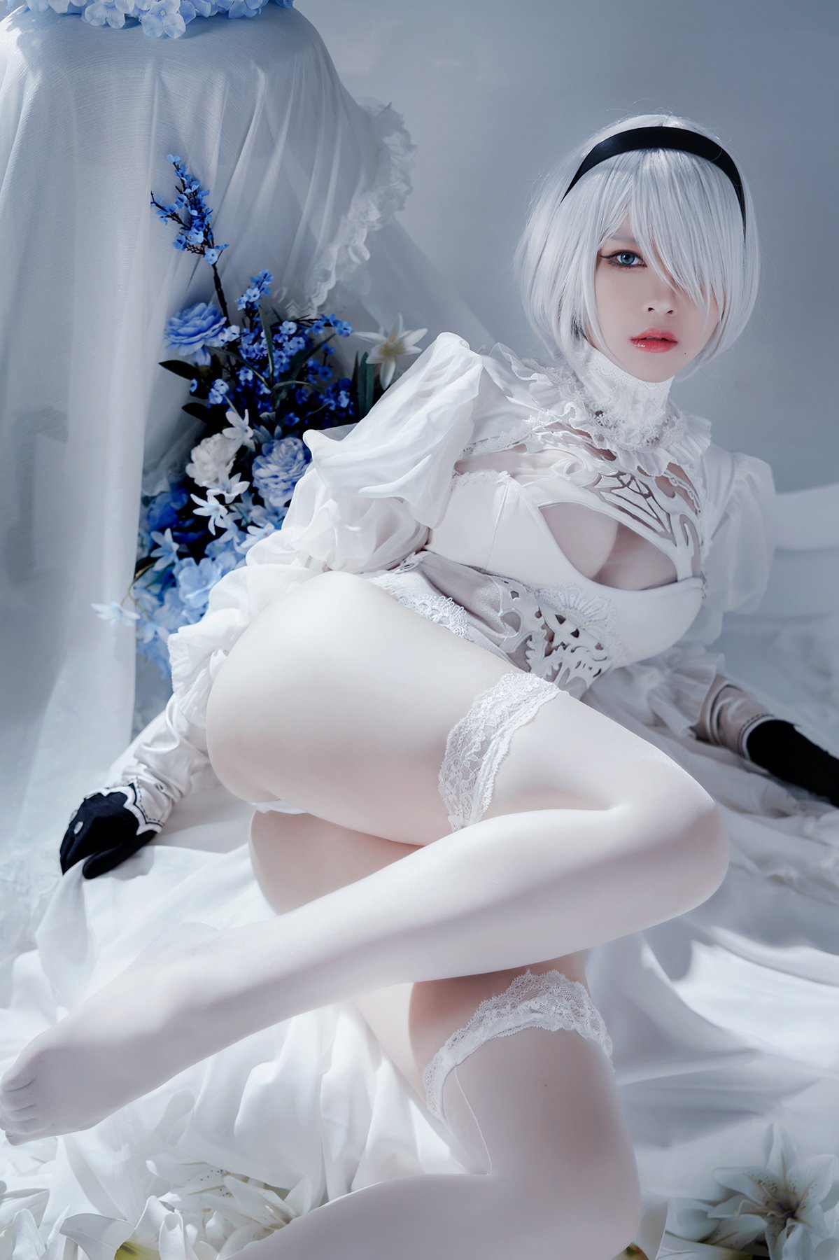 Coser@半半子 Vol.030 Automataヨルハ二号B型 白いドレス-六月图吧