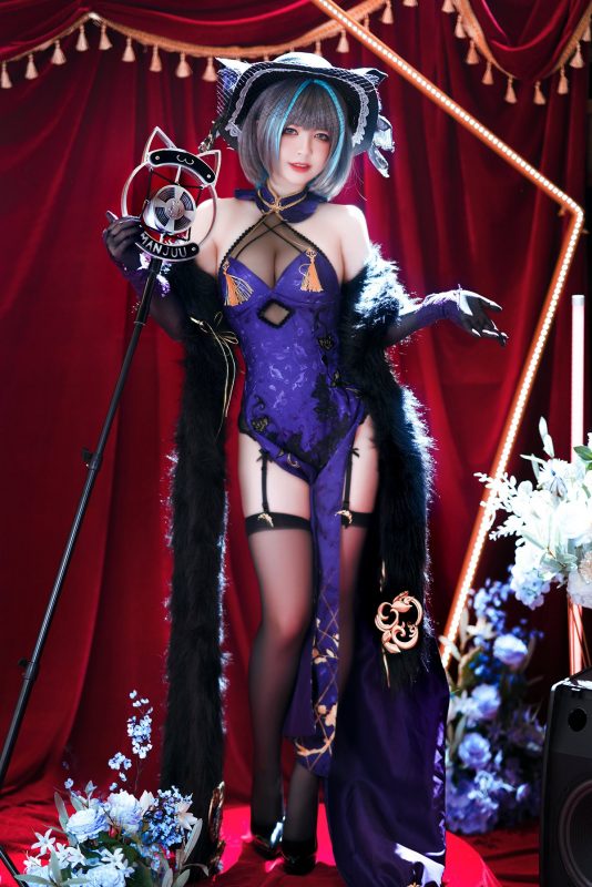 Coser@半半子 Vol.027 柴郡旗袍-六月图吧