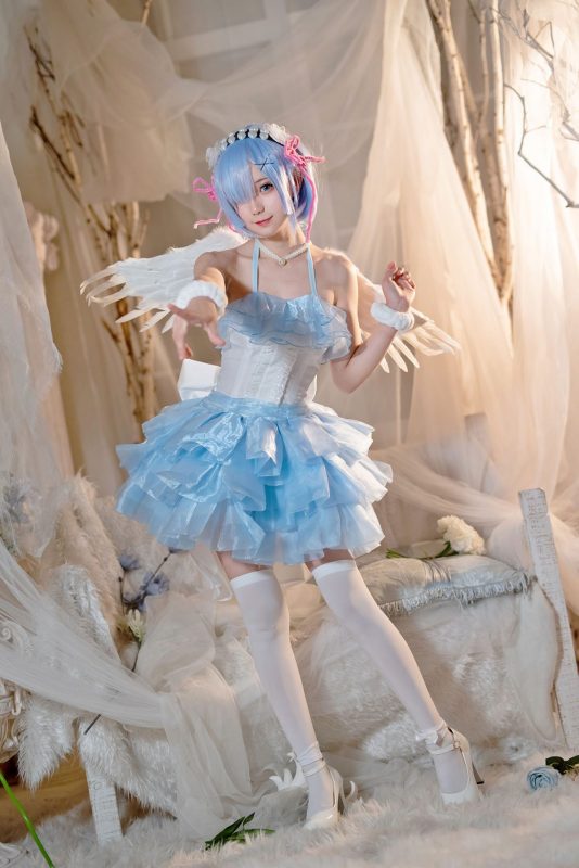 Coser@花柒Hana Vol.001 蕾姆大天使-六月图吧