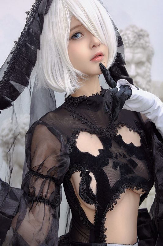 Coser@Azami – 黑纱套装2B小姐姐-六月图吧