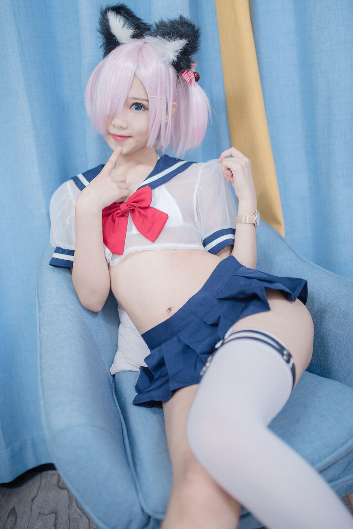 Coser@羽天shine – 猫耳JK-六月图吧