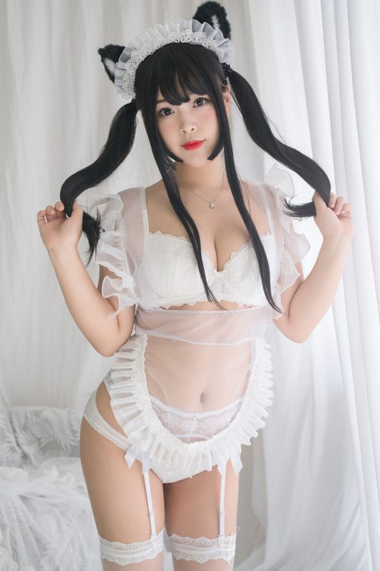 Coser@白烨 – 白猫透明女仆-六月图吧