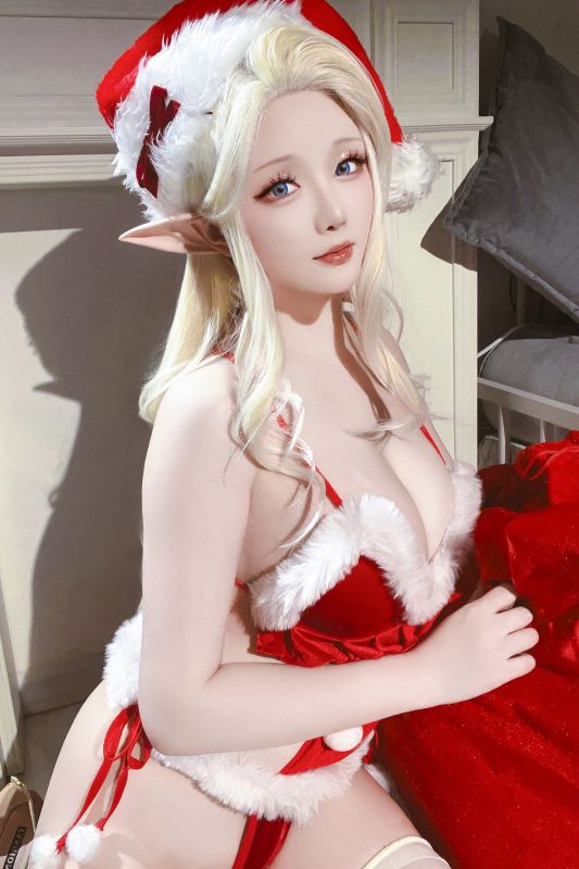 Coser@星之迟迟Hoshilily – 圣诞精灵篇之圣诞老人 Part2-六月图吧
