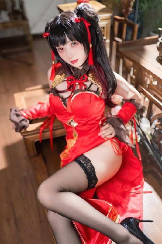 Coser@花铃 – 时崎狂三旗袍-六月图吧