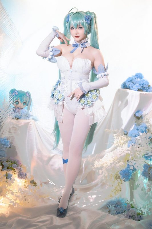 Coser@星之迟迟Hoshilily – 2024年02月计划A 初音未来 粉蝶花精灵-六月图吧