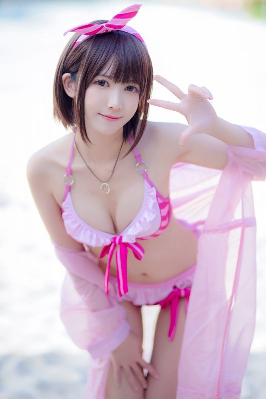 Coser@面饼仙儿 No.140 加藤惠泳装-六月图吧