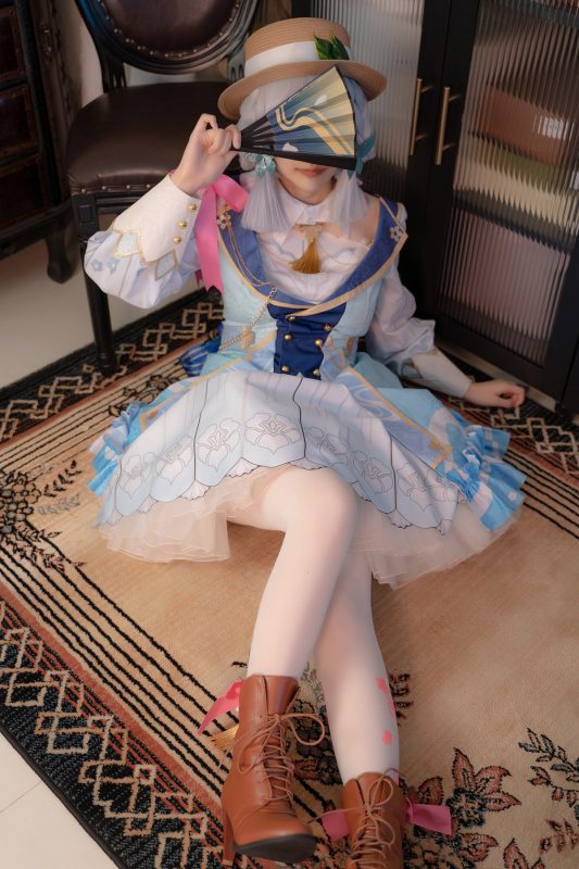 Coser@铃木美咲 Misaki Suzuki – 神里绫华 花时来信 性感美腿 少女白丝 玲珑小脚榨精 清纯反差-六月图吧