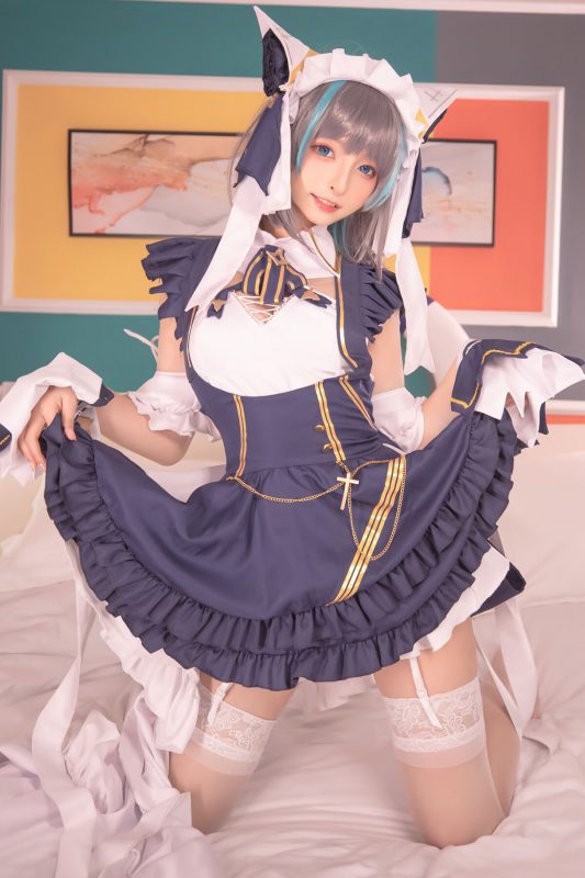 Coser@神楽坂真冬 Vol.085 绝对企画-柴郡cos 纯色庭院 Part3-六月图吧