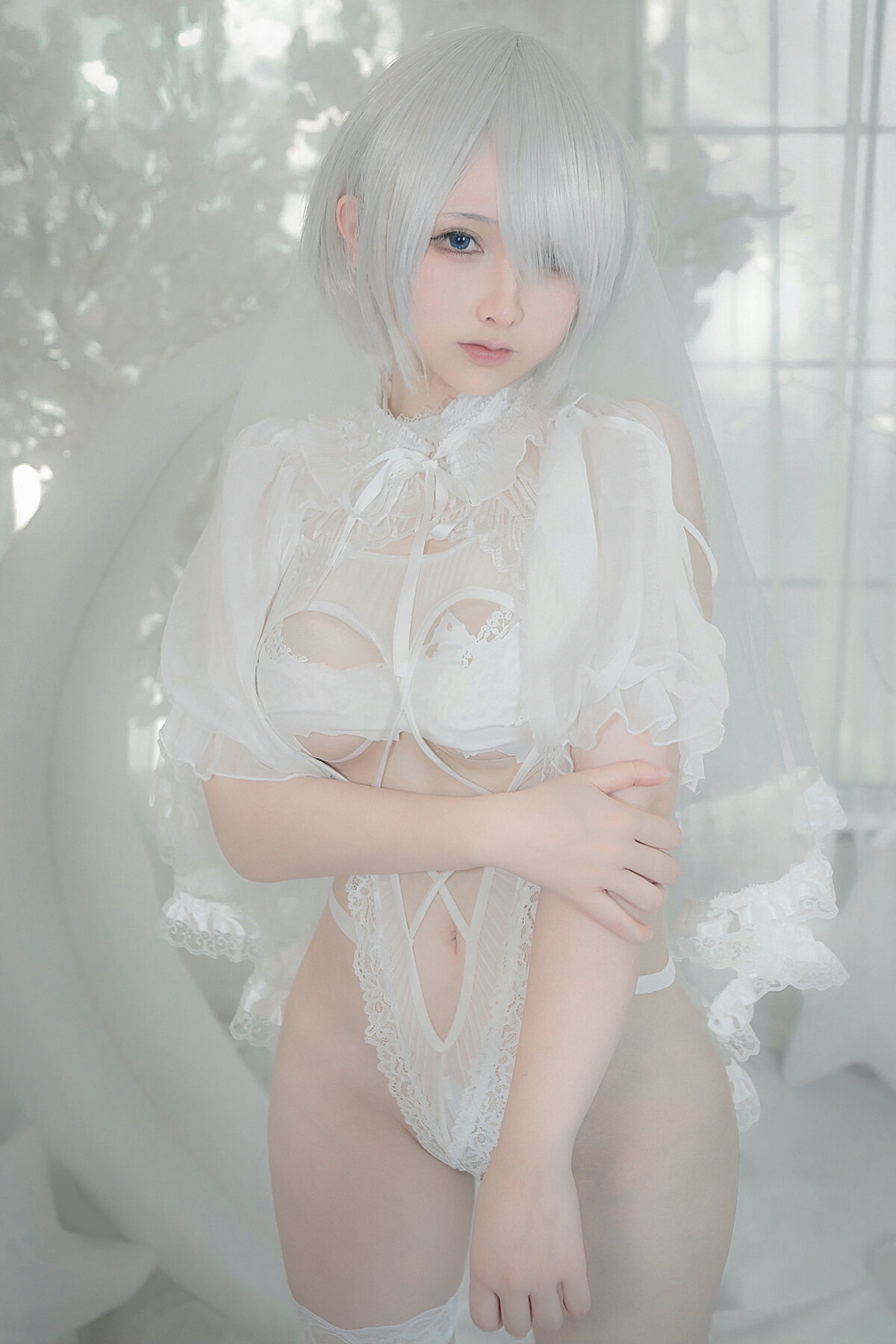 Coser@樱梨梨 – 2B白花嫁-六月图吧