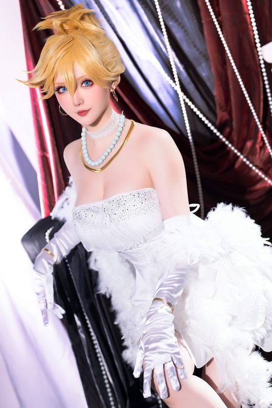 Coser@星之迟迟Hoshilily – 吊带袜天使-潘迪礼服-六月图吧