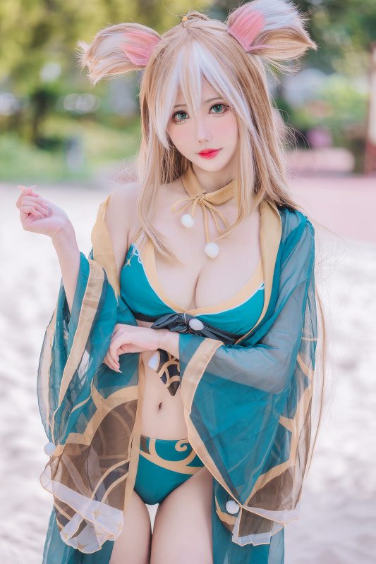 Coser@仙女月 – 泽月希娜小姐泳装-六月图吧