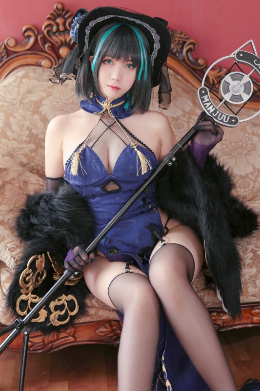 Coser@魅瞳Meroko – 魅瞳柴郡旗袍 (34P)-六月图吧