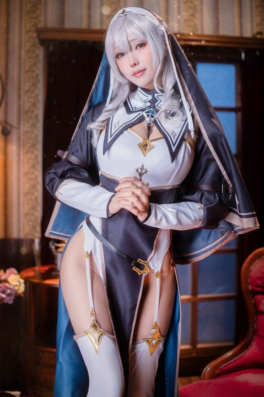 Coser@Ely_eee ElyEE子 – Shirogane Noel Nun (28P – 13V)-六月图吧