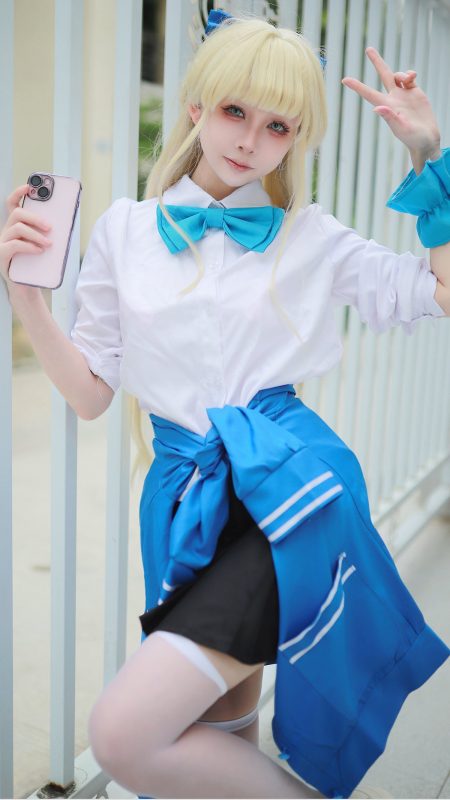 Coser@上杉绘梨落 – 蔚蓝档案 飞鸟马时 校服 (47P)-六月图吧