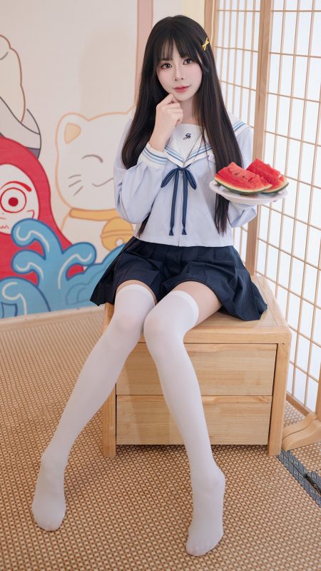 Coser@吃了个迟 – 夏日呓语 Part01 (55P)-六月图吧