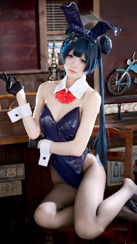 Coser@九柒喵 – 蔚蓝档案 龙华妃咲 兔女郎 (60P)-六月图吧